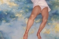 Alessandra Binini, Paesaggio emiliano. Abbraccio (autoritratto), 2008, olio su tavola, cm. 200x120